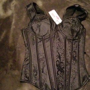 Black satin Steampunk coresy